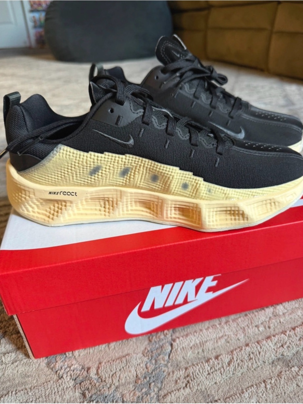 Nike Black and Cream ava rover Sneakers 5.5y or women’s 7